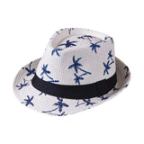 Maxbell Fedoras Sun Protection Summer Fashion Panama Hat for Vocation Hiking Holiday white