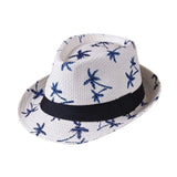 Maxbell Fedoras Sun Protection Summer Fashion Panama Hat for Vocation Hiking Holiday white