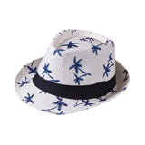 Maxbell Fedoras Sun Protection Summer Fashion Panama Hat for Vocation Hiking Holiday white