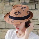 Maxbell Fedoras Sun Protection Summer Fashion Panama Hat for Vocation Hiking Holiday khaki