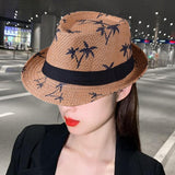 Maxbell Fedoras Sun Protection Summer Fashion Panama Hat for Vocation Hiking Holiday khaki