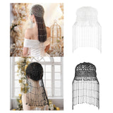 Maxbell Tassel Pearl Headpiece Flapper Bridal Tassel Cap for Parties Wedding Cosplay
