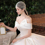 Maxbell Tassel Pearl Headpiece Flapper Bridal Tassel Cap for Parties Wedding Cosplay