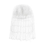Maxbell Tassel Pearl Headpiece Flapper Bridal Tassel Cap for Parties Wedding Cosplay