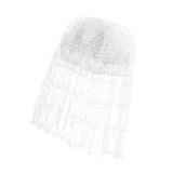 Maxbell Tassel Pearl Headpiece Flapper Bridal Tassel Cap for Parties Wedding Cosplay