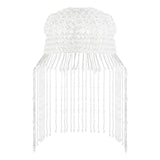 Maxbell Tassel Pearl Headpiece Flapper Bridal Tassel Cap for Parties Wedding Cosplay