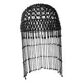 Maxbell Tassel Pearl Headpiece Flapper Bridal Tassel Cap for Parties Wedding Cosplay