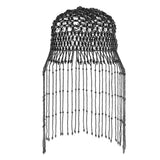 Maxbell Tassel Pearl Headpiece Flapper Bridal Tassel Cap for Parties Wedding Cosplay