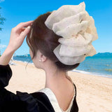 Maxbell Hair Clip Portable Gift for Women Girls Stylish Hairs Clamp Hair Accessories Beige