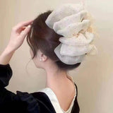 Maxbell Hair Clip Portable Gift for Women Girls Stylish Hairs Clamp Hair Accessories Beige