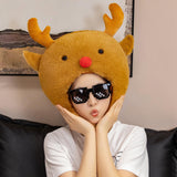 Maxbell Cartoon Christmas Reindeer Headdress Photo Prop 30x30cm Creative Costume Hat