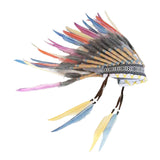 Maxbell Artificial Feather Headdress Indian Headdress for Cosplay Carnival Halloween