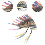 Maxbell Artificial Feather Headdress Indian Headdress for Cosplay Carnival Halloween