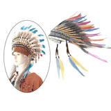 Maxbell Artificial Feather Headdress Indian Headdress for Cosplay Carnival Halloween