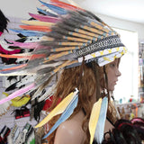 Maxbell Artificial Feather Headdress Indian Headdress for Cosplay Carnival Halloween