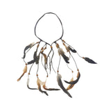 Maxbell Indian Feather Headband Braided Band Hair Accessory for Prom Holiday Cosplay Brown