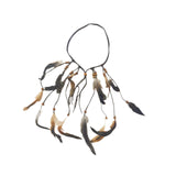 Maxbell Indian Feather Headband Braided Band Hair Accessory for Prom Holiday Cosplay Brown