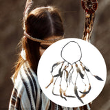 Maxbell Indian Feather Headband Braided Band Hair Accessory for Prom Holiday Cosplay Brown