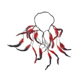 Maxbell Indian Feather Headband Braided Band Hair Accessory for Prom Holiday Cosplay Red