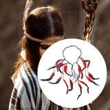 Maxbell Indian Feather Headband Braided Band Hair Accessory for Prom Holiday Cosplay Red