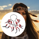 Maxbell Indian Feather Headband Braided Band Hair Accessory for Prom Holiday Cosplay Red