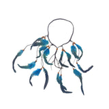 Maxbell Indian Feather Headband Braided Band Hair Accessory for Prom Holiday Cosplay Blue