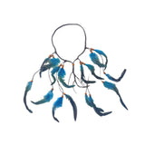Maxbell Indian Feather Headband Braided Band Hair Accessory for Prom Holiday Cosplay Blue