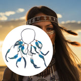 Maxbell Indian Feather Headband Braided Band Hair Accessory for Prom Holiday Cosplay Blue