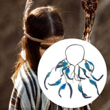 Maxbell Indian Feather Headband Braided Band Hair Accessory for Prom Holiday Cosplay Blue