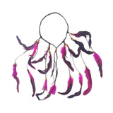 Maxbell Indian Feather Headband Braided Band Hair Accessory for Prom Holiday Cosplay Rose Red