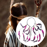 Maxbell Indian Feather Headband Braided Band Hair Accessory for Prom Holiday Cosplay Rose Red