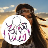 Maxbell Indian Feather Headband Braided Band Hair Accessory for Prom Holiday Cosplay Rose Red