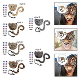 Maxbell Faux Leopard Mask and Tail Cosplay Costume for Stage Show Soft Bendable Tail Style A