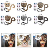 Maxbell Faux Leopard Mask and Tail Cosplay Costume for Stage Show Soft Bendable Tail Style A