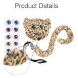Maxbell Faux Leopard Mask and Tail Cosplay Costume for Stage Show Soft Bendable Tail Style A
