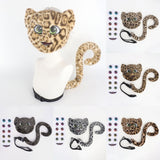 Maxbell Faux Leopard Mask and Tail Cosplay Costume for Stage Show Soft Bendable Tail Style B
