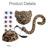 Maxbell Faux Leopard Mask and Tail Cosplay Costume for Stage Show Soft Bendable Tail Style B