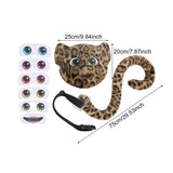 Maxbell Faux Leopard Mask and Tail Cosplay Costume for Stage Show Soft Bendable Tail Style B