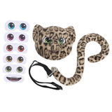 Maxbell Faux Leopard Mask and Tail Cosplay Costume for Stage Show Soft Bendable Tail Style C