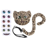 Maxbell Faux Leopard Mask and Tail Cosplay Costume for Stage Show Soft Bendable Tail Style C