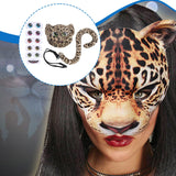 Maxbell Faux Leopard Mask and Tail Cosplay Costume for Stage Show Soft Bendable Tail Style C