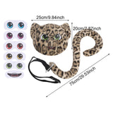 Maxbell Faux Leopard Mask and Tail Cosplay Costume for Stage Show Soft Bendable Tail Style C