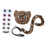 Maxbell Faux Leopard Mask and Tail Cosplay Costume for Stage Show Soft Bendable Tail Style D