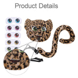 Maxbell Faux Leopard Mask and Tail Cosplay Costume for Stage Show Soft Bendable Tail Style D
