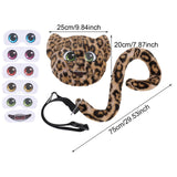 Maxbell Faux Leopard Mask and Tail Cosplay Costume for Stage Show Soft Bendable Tail Style D