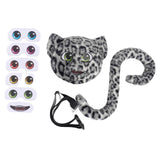 Maxbell Faux Leopard Mask and Tail Cosplay Costume for Stage Show Soft Bendable Tail Style E