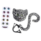 Maxbell Faux Leopard Mask and Tail Cosplay Costume for Stage Show Soft Bendable Tail Style E