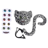 Maxbell Faux Leopard Mask and Tail Cosplay Costume for Stage Show Soft Bendable Tail Style E