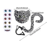 Maxbell Faux Leopard Mask and Tail Cosplay Costume for Stage Show Soft Bendable Tail Style E