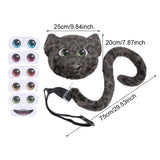 Maxbell Faux Leopard Mask and Tail Cosplay Costume for Stage Show Soft Bendable Tail Style F